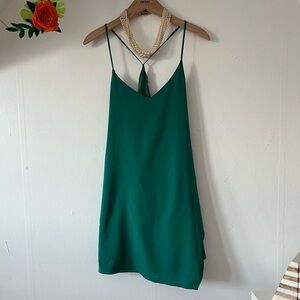 HTF FP Intimately Free People Emerald asymmetric Slip Dress double hem racerback